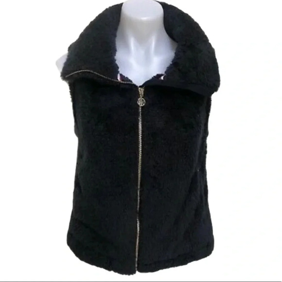 Tommy Hilfiger Fuzzy Navy Zip-up Vest Large - Picture 1 of 12